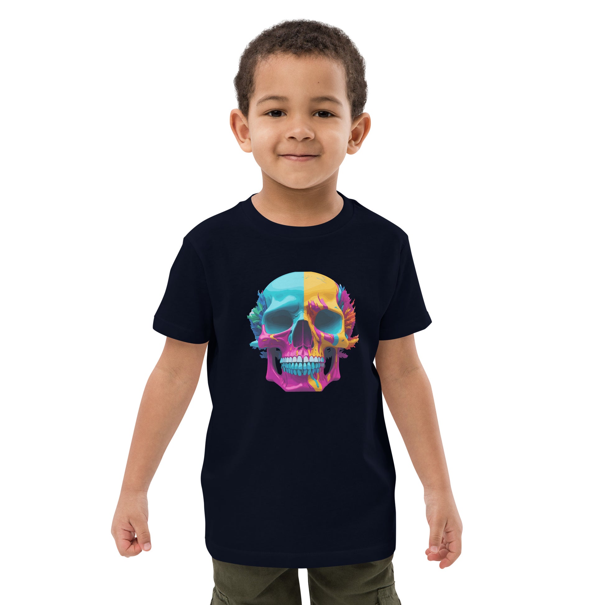 colorful skull kid's shirt