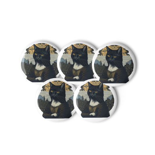 Mona Lisa Cat Buttons