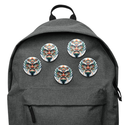 Chinese Dragon Pin Buttons