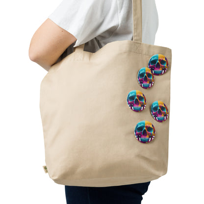 color skull pin buttons
