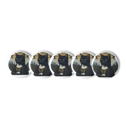 Mona Lisa Cat pin Buttons