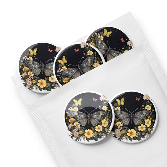 Butterflies & Flowers Pin Buttons