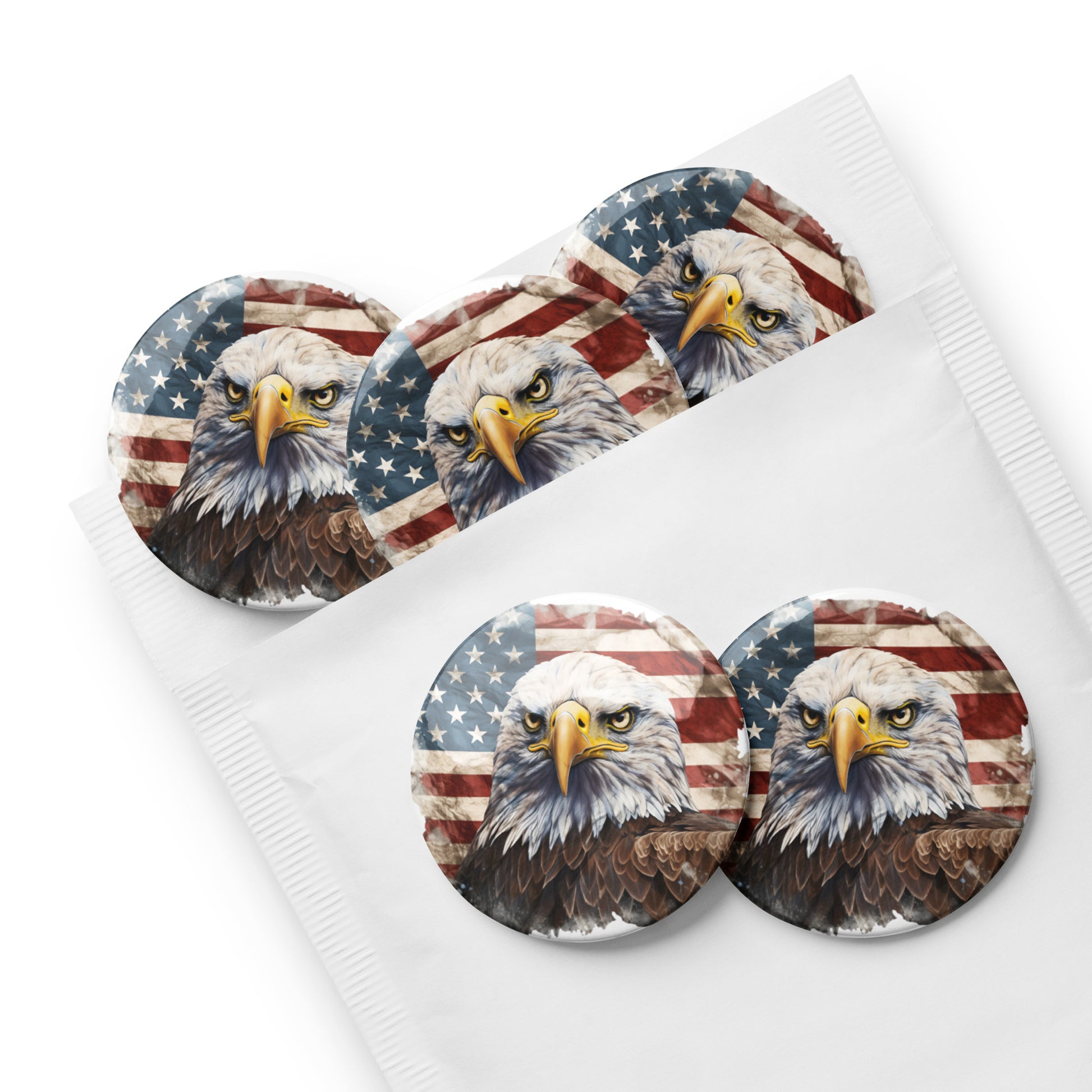 American Bald Eagle Pin Buttons