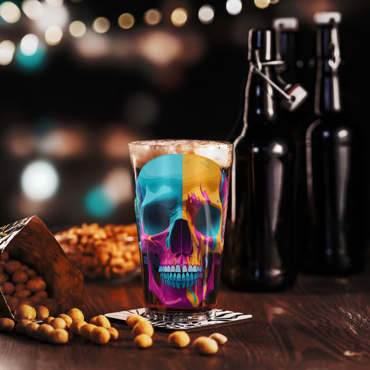 lsd skull pint glass