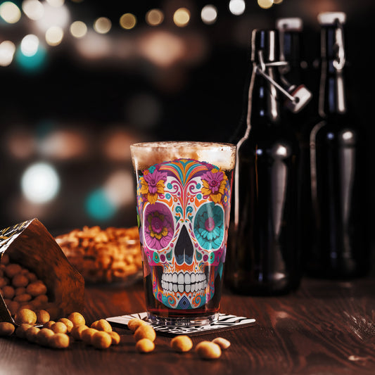 Dia De Los Muertos Pint Glass