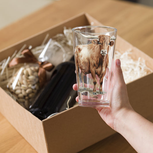 Texas Longhorn Pint Beer Glass