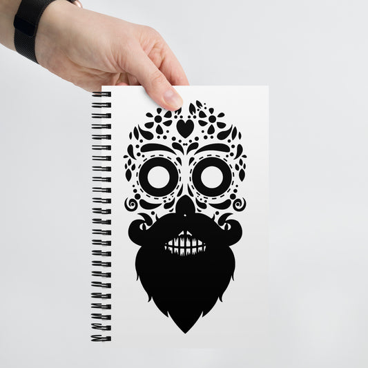 Bearded Sugar Skull Spiral Notebook