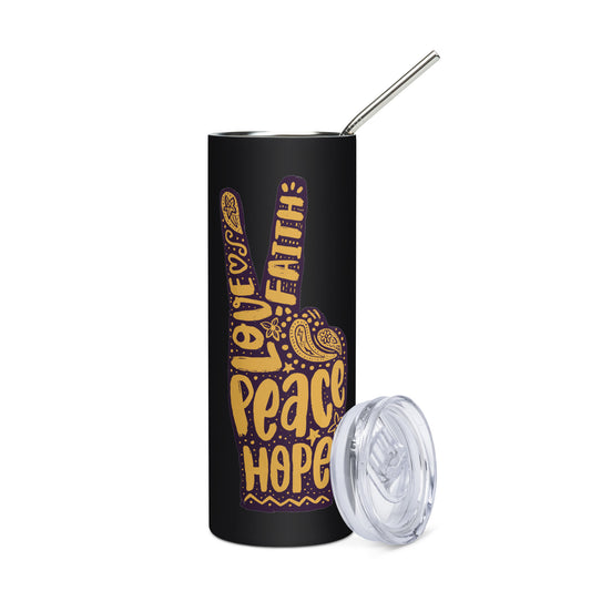 Love, Hope, Faith, Peace Stainless Steel Tumbler