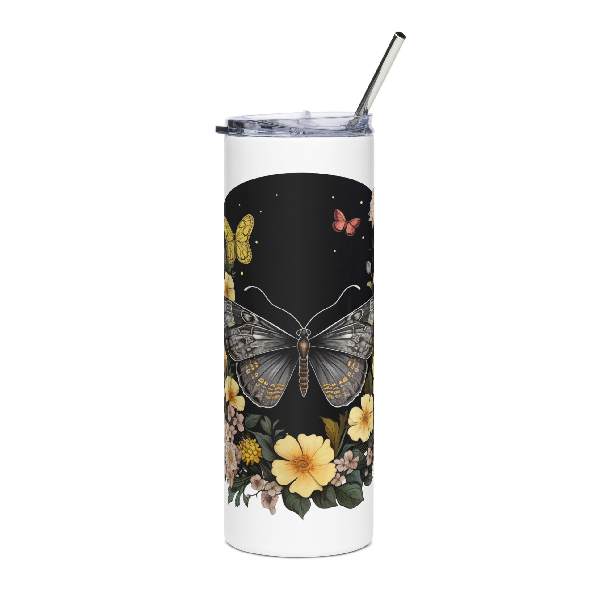 Butterfly & Flowers Tumbler