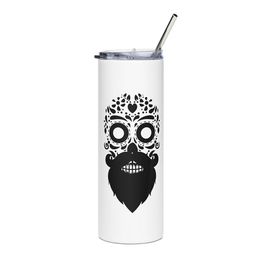 Sugar Skull Beard Stainless Steel Tumbler
