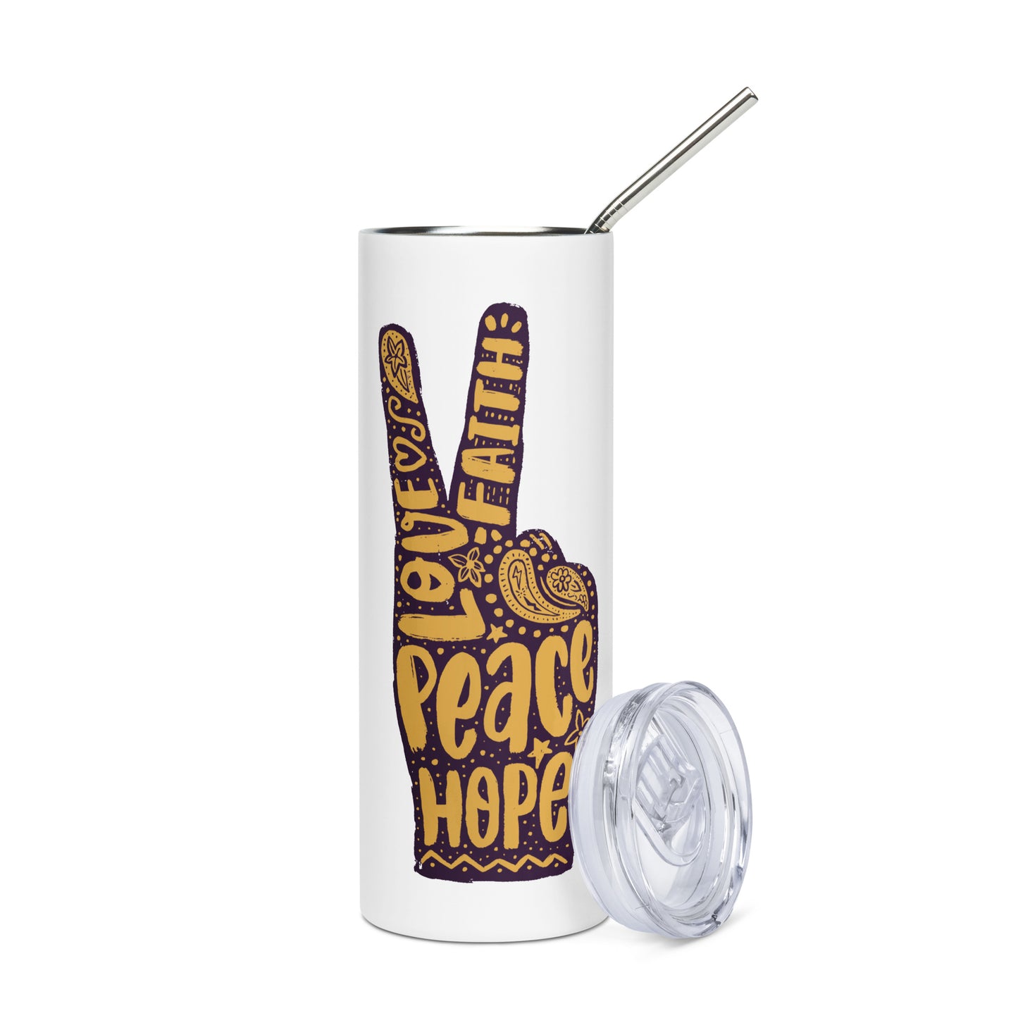 hand peace sign Stainless Steel Tumbler