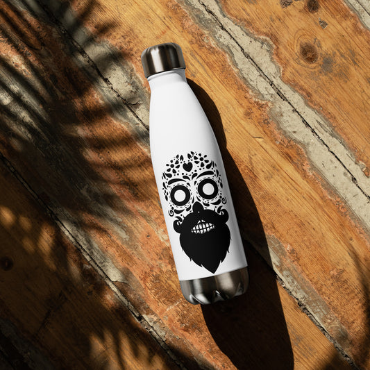 Bearded Sugar Skull Stainless Steel Water Bottle