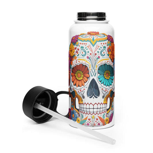 Sugar Skull Stainless Steel Water Bottle