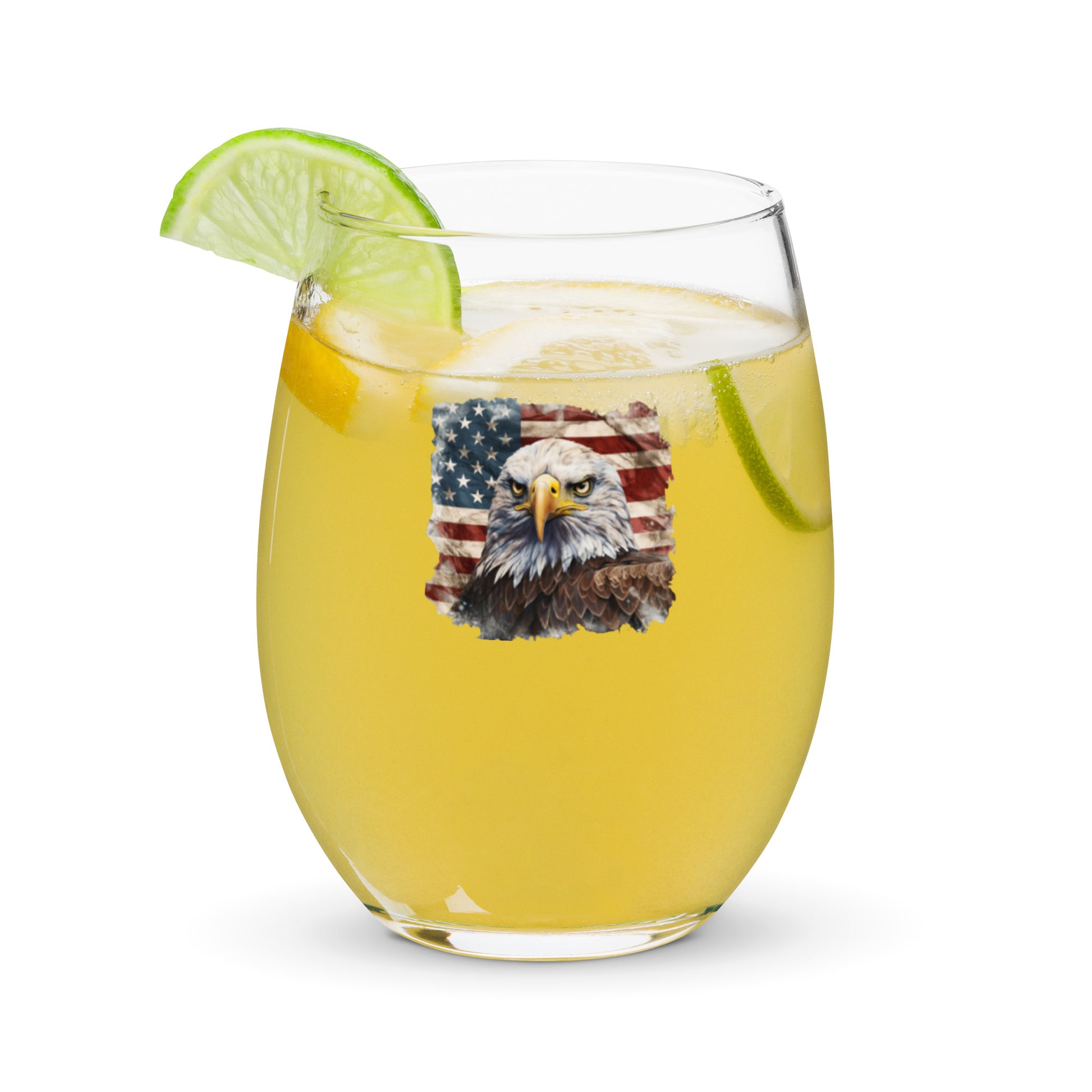 American Bald Eagle Wine Glass