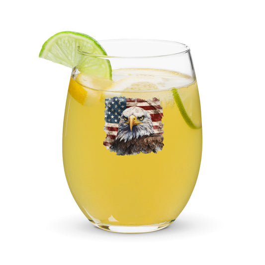 American Bald Eagle Wine Glass