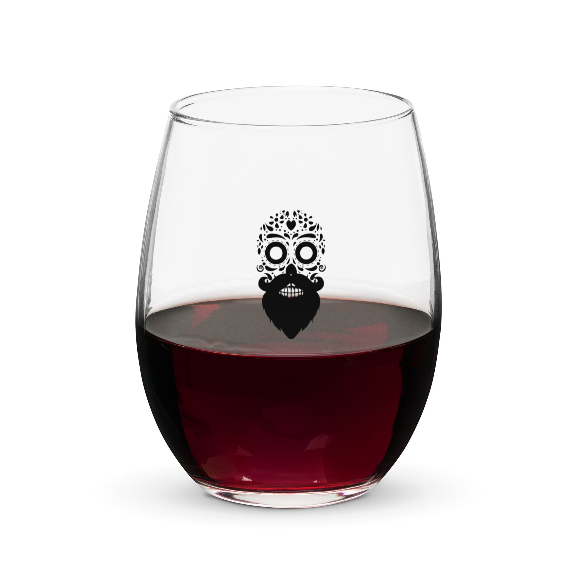 Bearded Skull Stemless Wine Glass