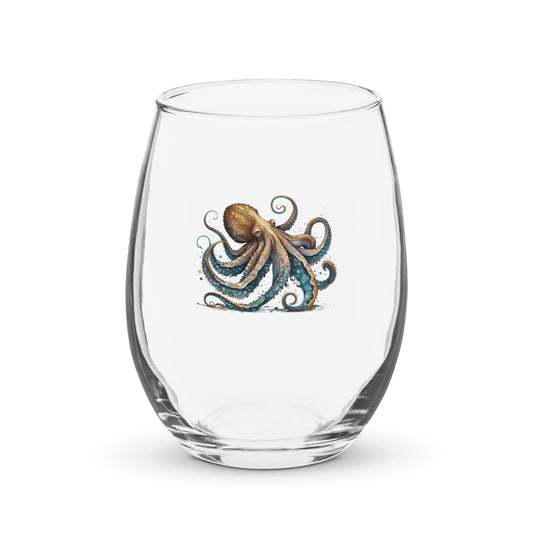 Octopus Stemless Wine Glass