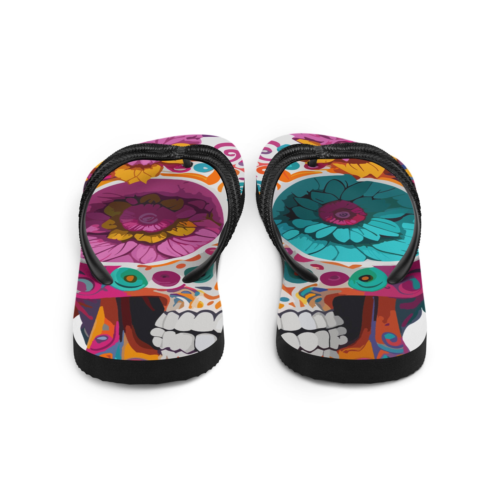 Sugar Skull Flip Flops