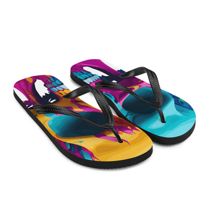lsd skull flip flops