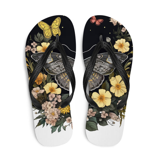 Butterfly & Wild Flowers Flip-Flops