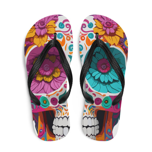 Sugar Skull Flip-Flop Sandals