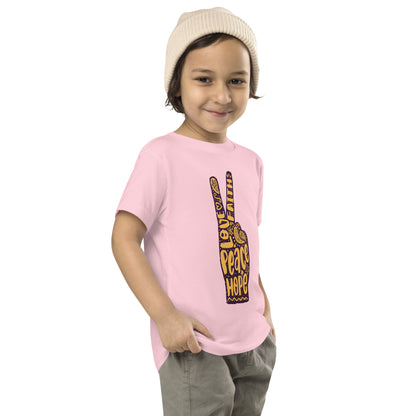 hand peace sign kid's tee shirt