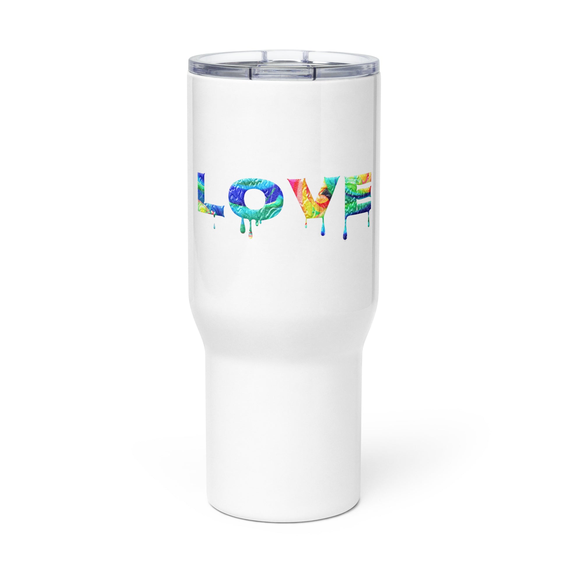 love rainbow color travel mug