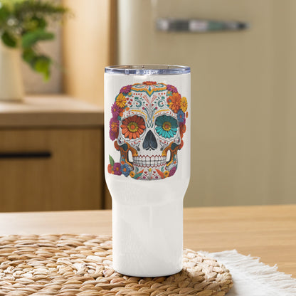 Day of the Dead Travel Mug with a Handle