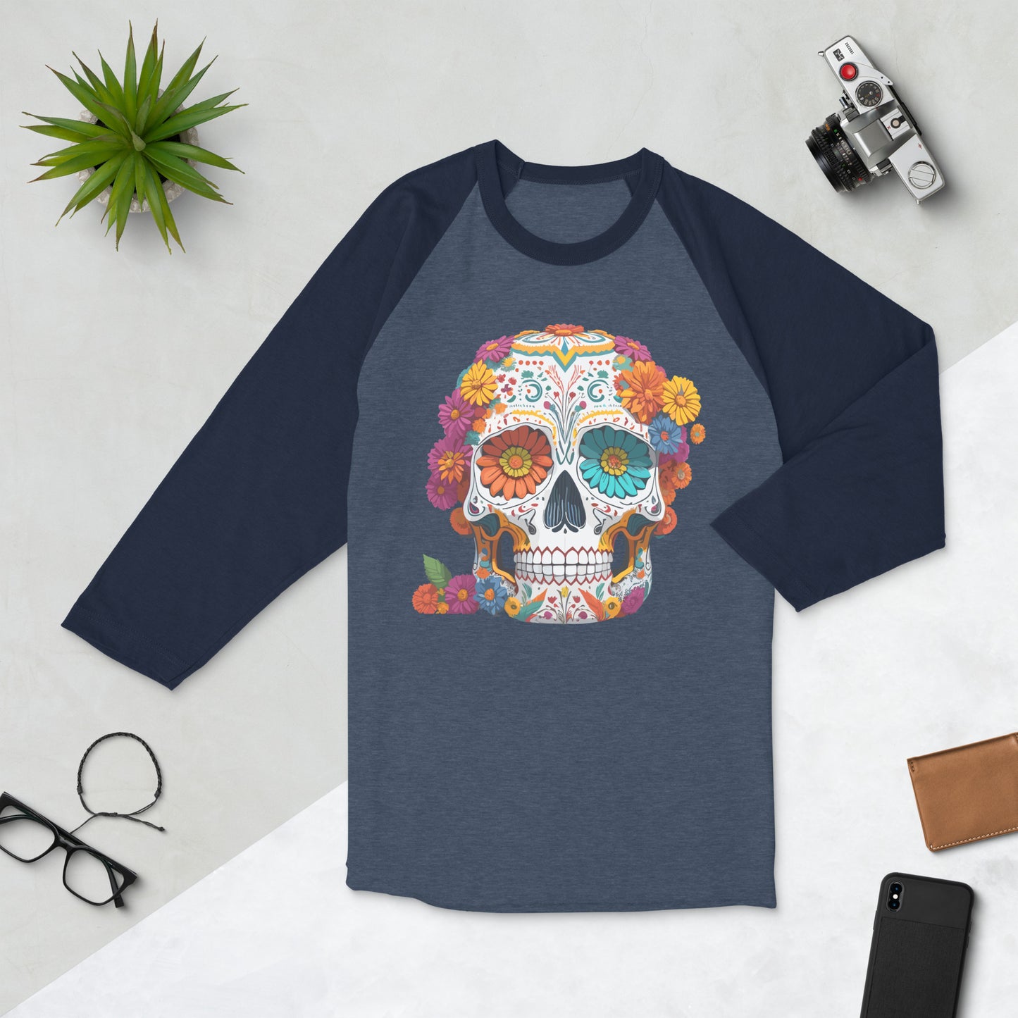 Sugar Skull Unisex Raglan Shirt