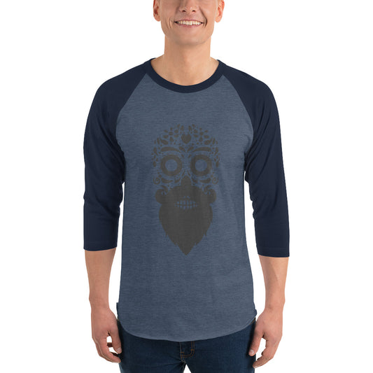 Bearded Sugar Skull Unisex Raglan Shirt