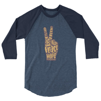 Hand Peace Sign baseball Shirt