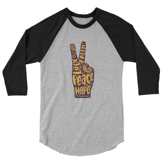 Hand Peace Sign Unisex Raglan Shirt