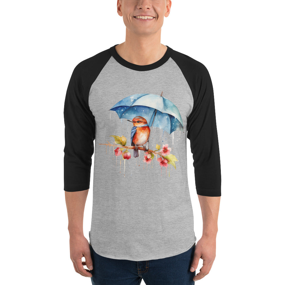 Bird with Umbrella Raglan Shirt