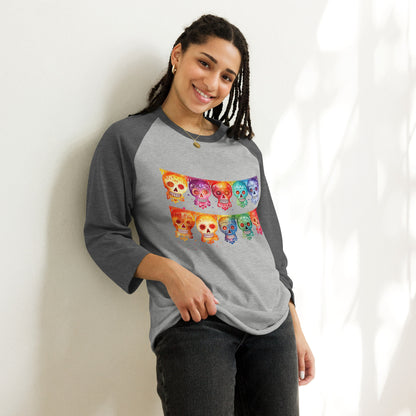 sugar skull banner baseball shirt
