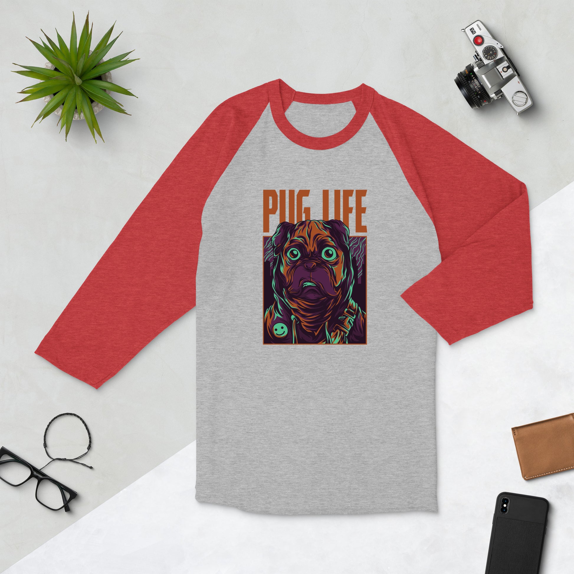 pug life baseball shirt