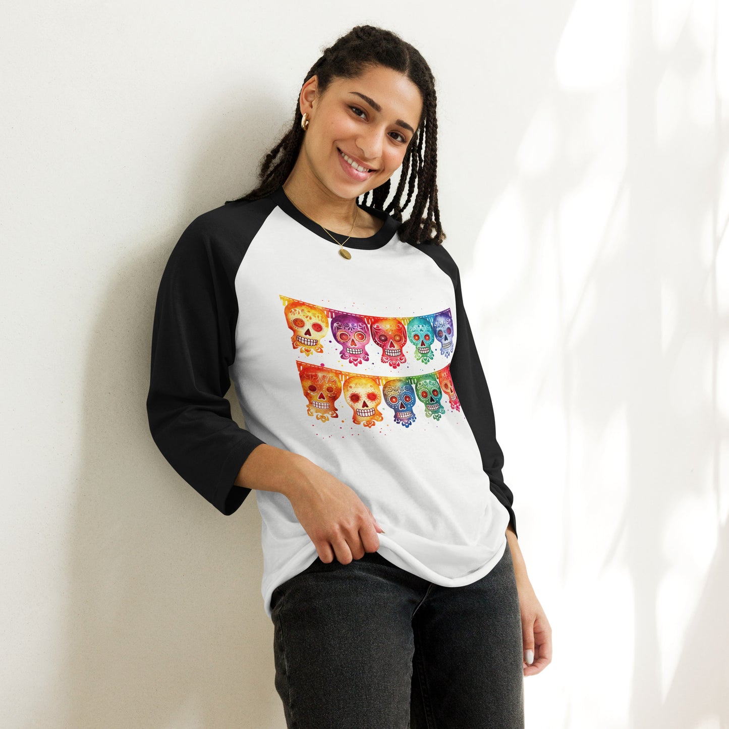sugar skull baseball shirt