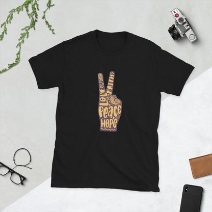 Love, Faith, Hope, Peace Sign women's T-Shirt