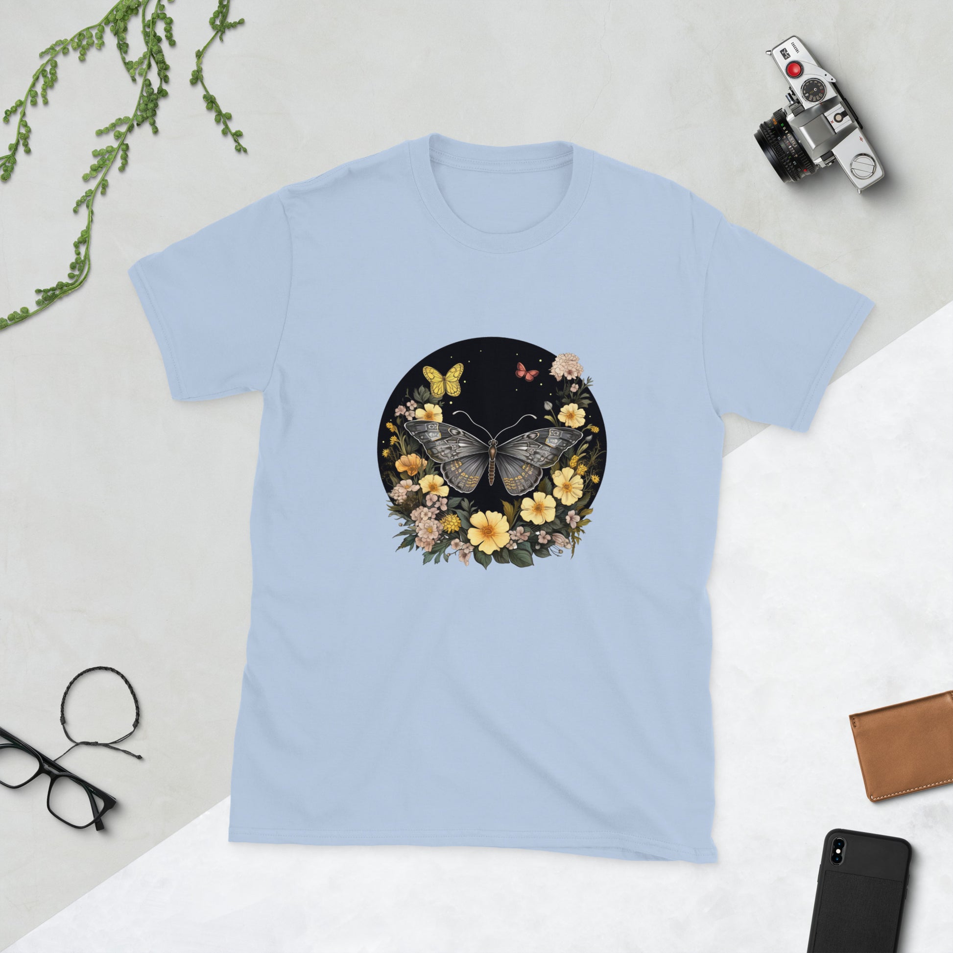 butterfly flower ladies t-shirt