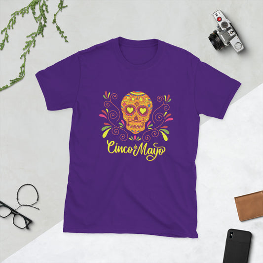 Cinco De Mayo Floral Sugar Skull Ladies T-Shirt