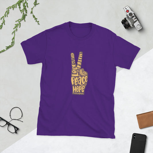 Love, Faith, Hope, Peace Sign Ladies T-Shirt