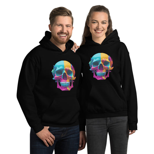 lsd color skull hoodie