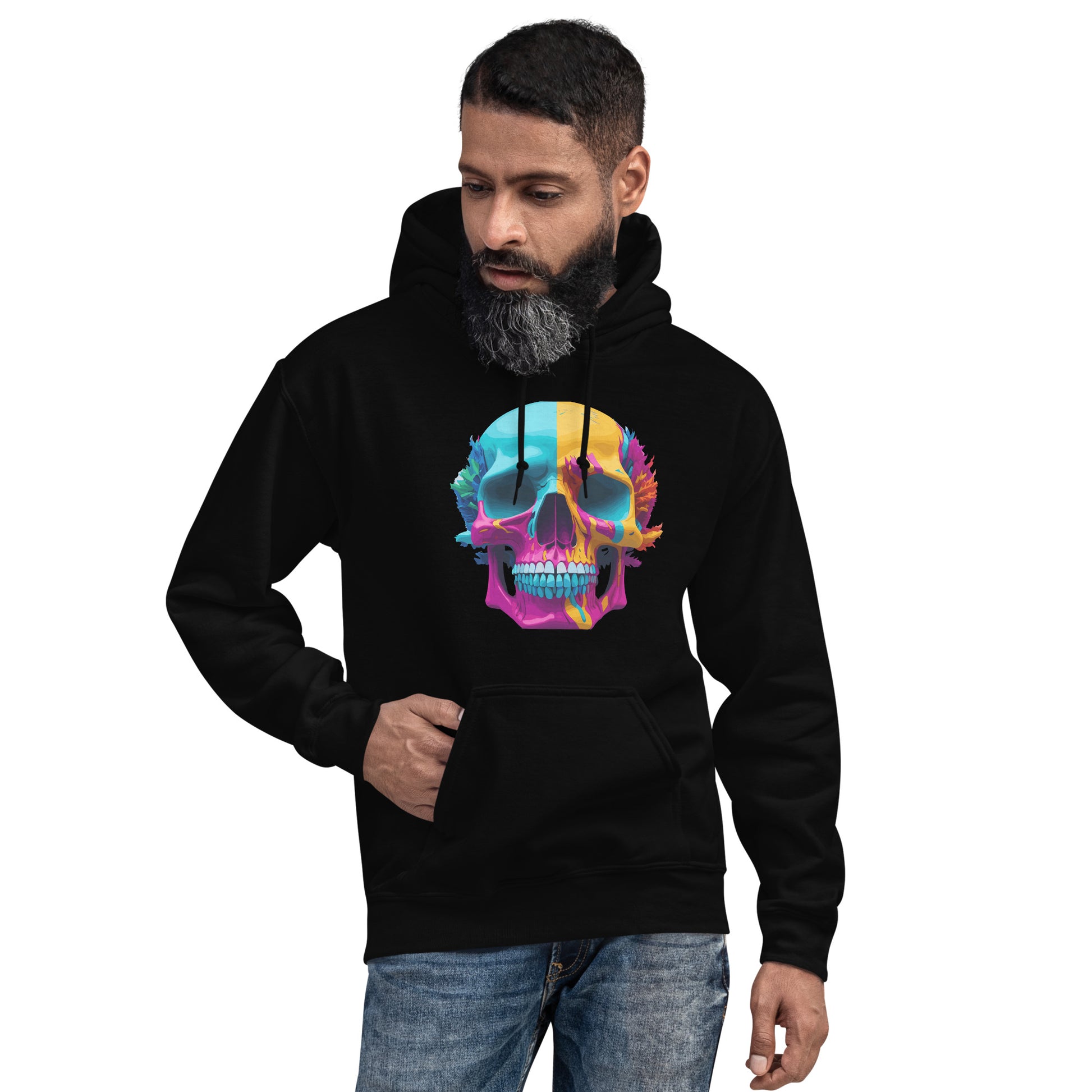 psychedelic skull hoodie