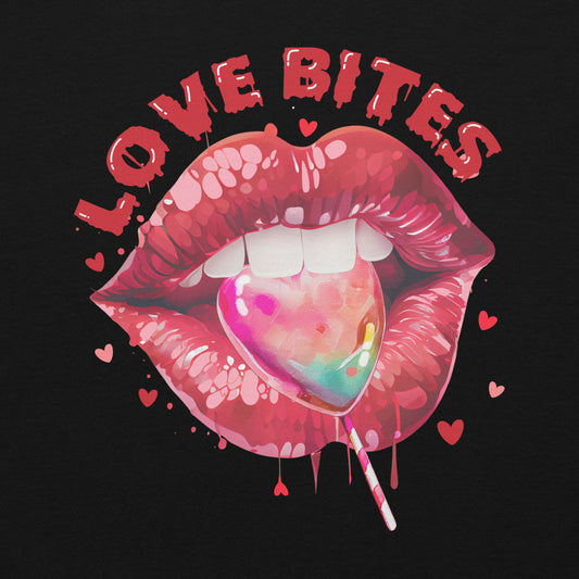 Love Bites Sexy Lips Ladies Hoodie