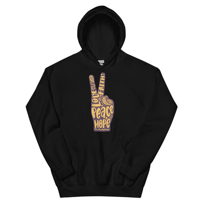 Love, Faith, Hope, Peace Sign Men's Hoodie