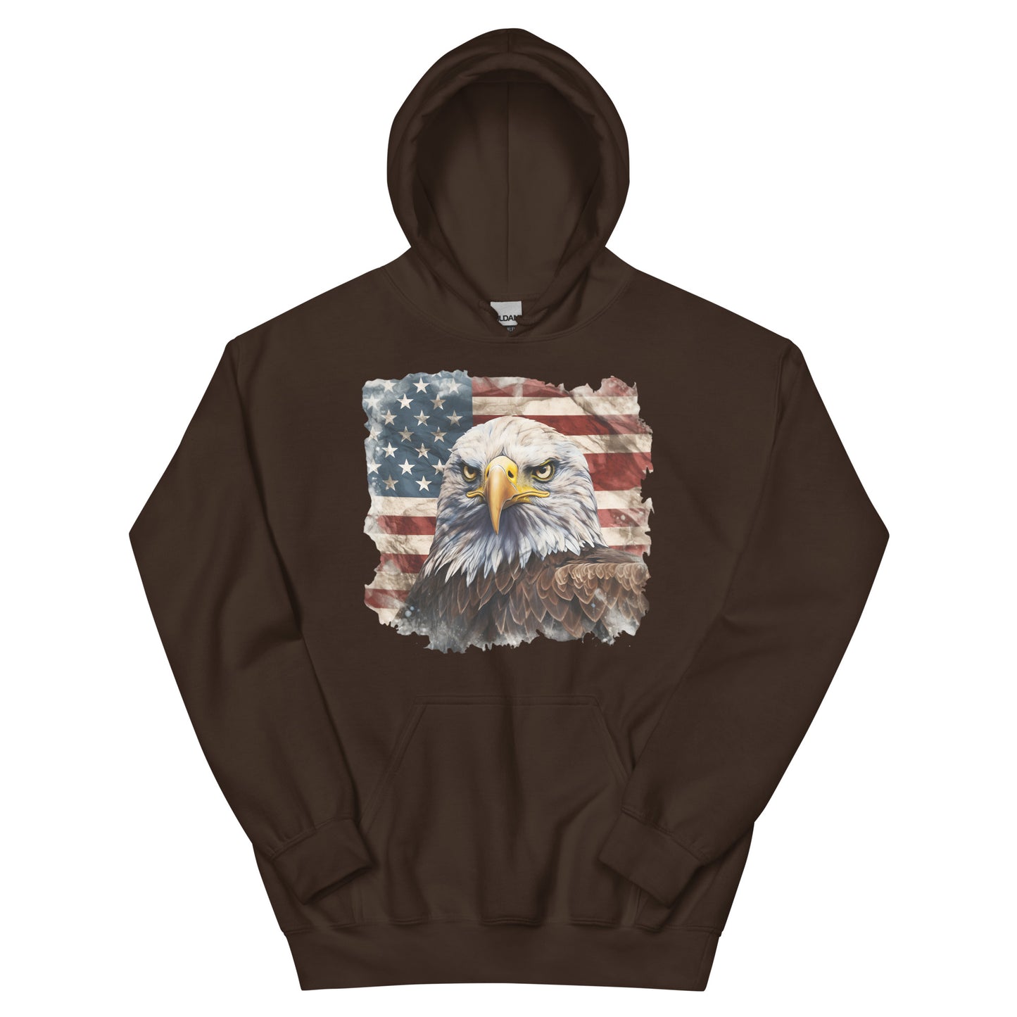 American Bald Eagle & USA Flag Ladies Hoodie