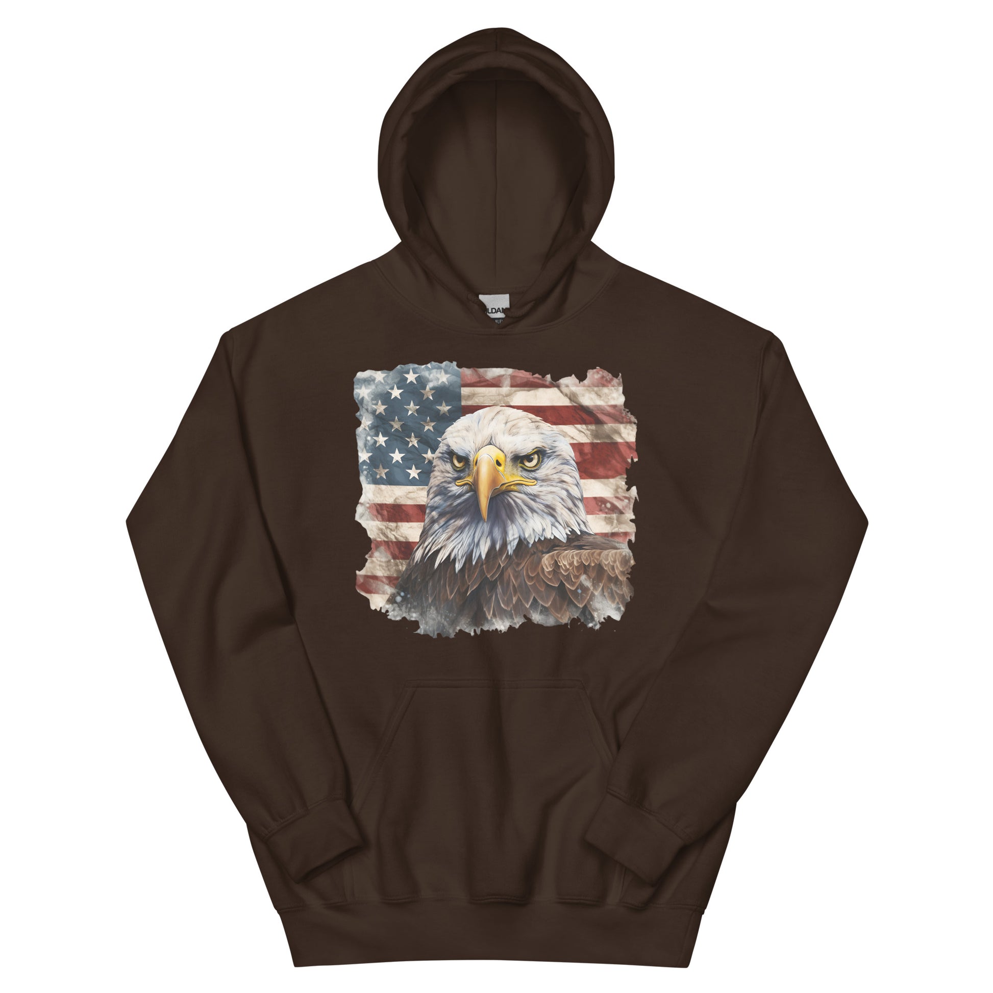 American Bald Eagle & USA Flag Ladies Hoodie
