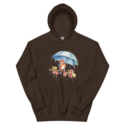 bird in the rain hoodie