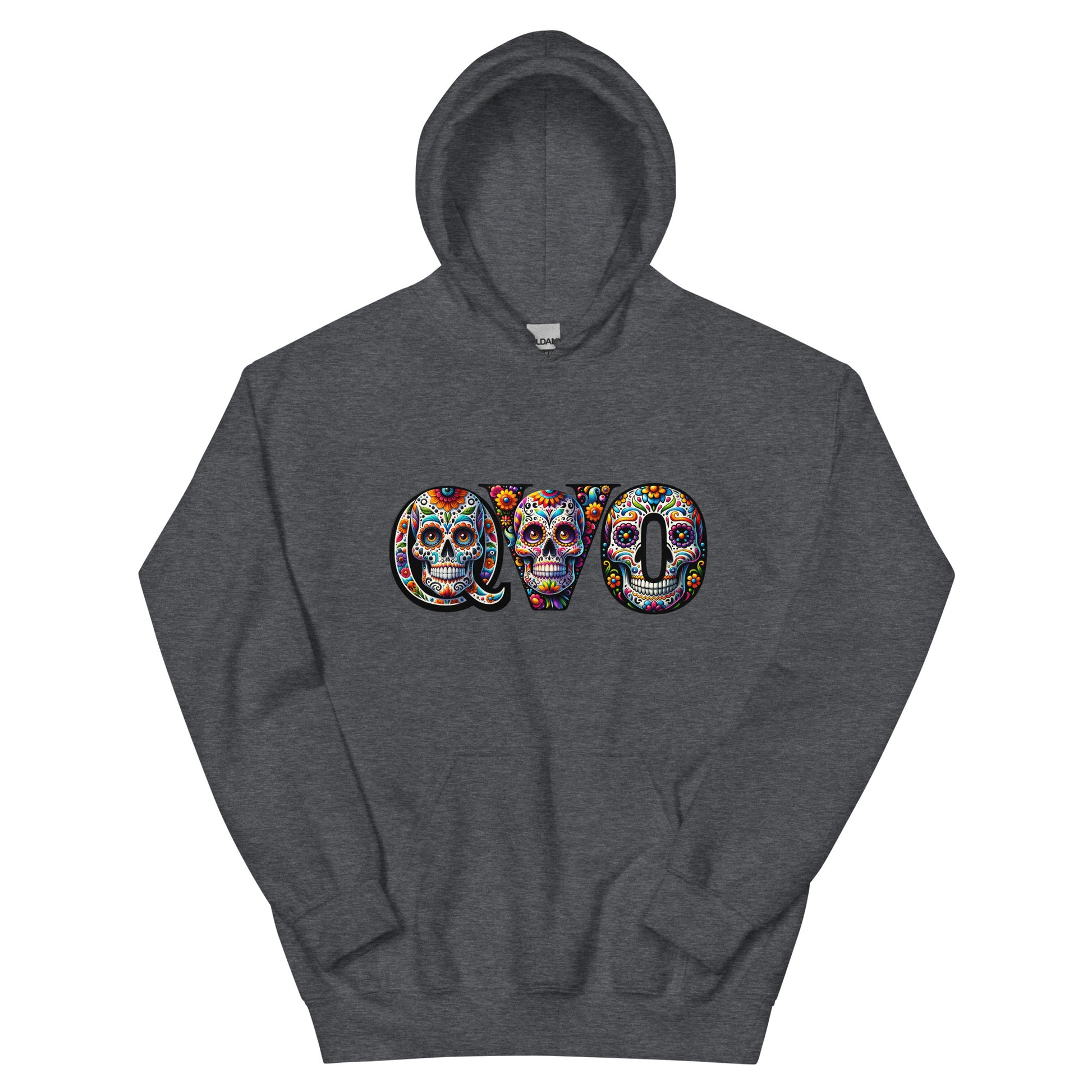 qvo sugar skull letters hoodie