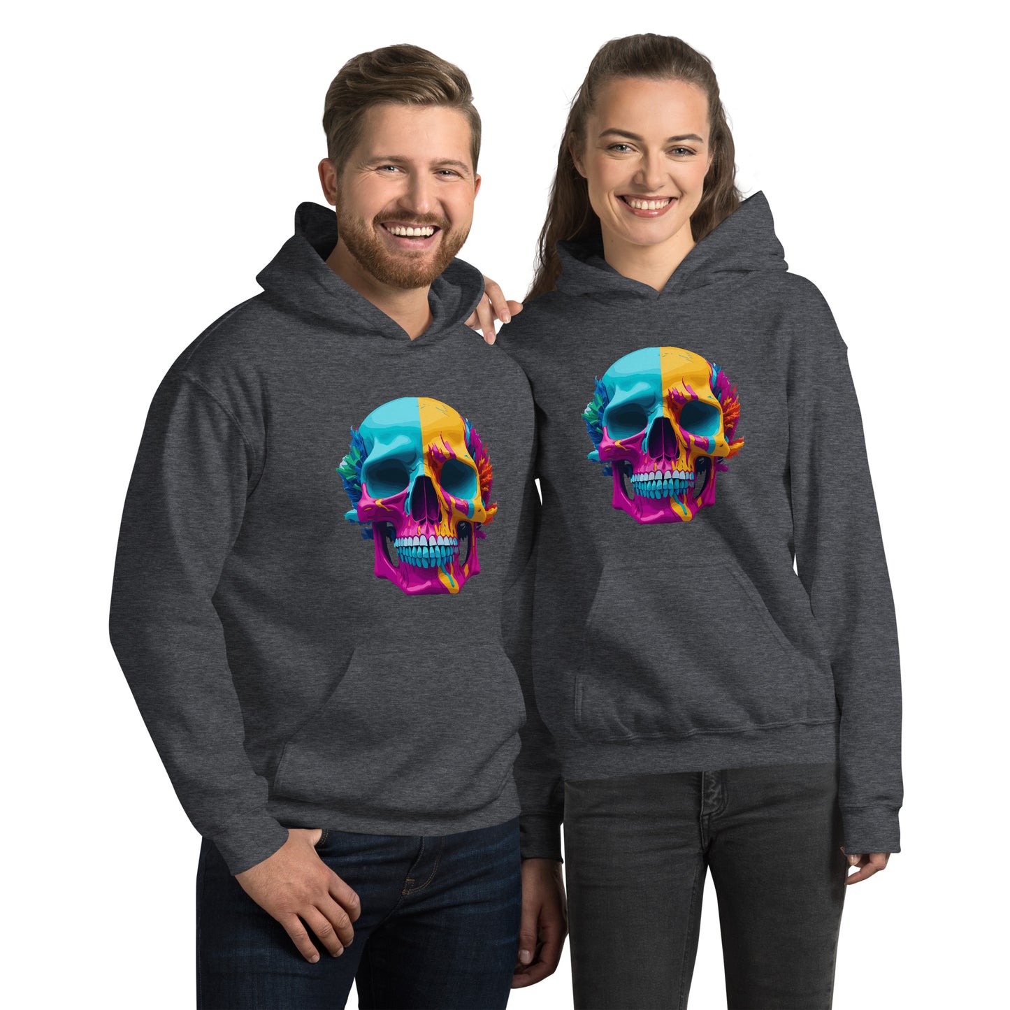 colorful skull hoodie