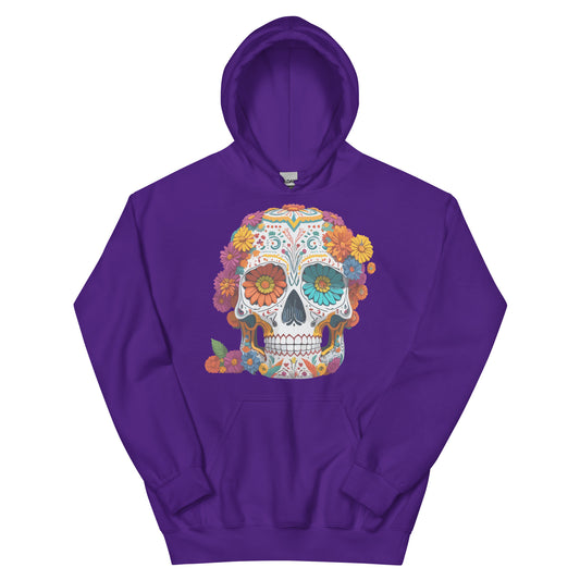 Mexican Floral Skull Ladies Hoodie